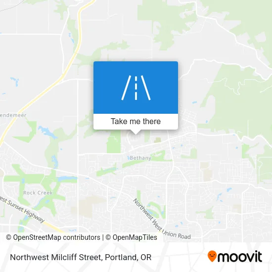 Northwest Milcliff Street map