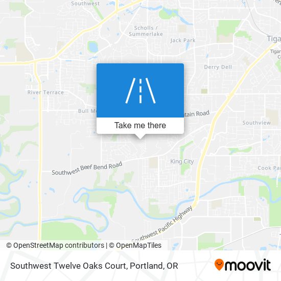 Southwest Twelve Oaks Court map