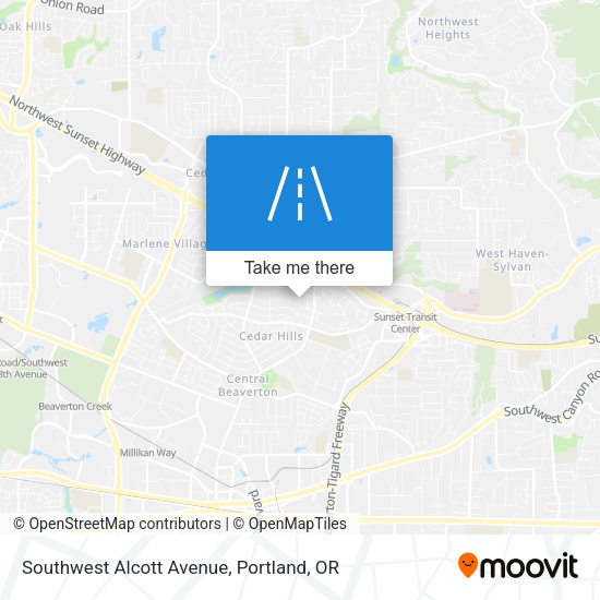 Mapa de Southwest Alcott Avenue