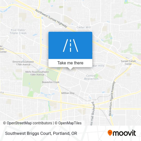 Southwest Briggs Court map