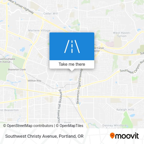 Southwest Christy Avenue map