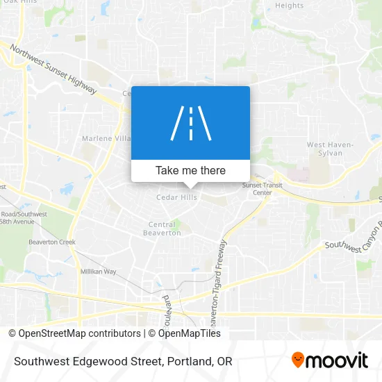 Southwest Edgewood Street map