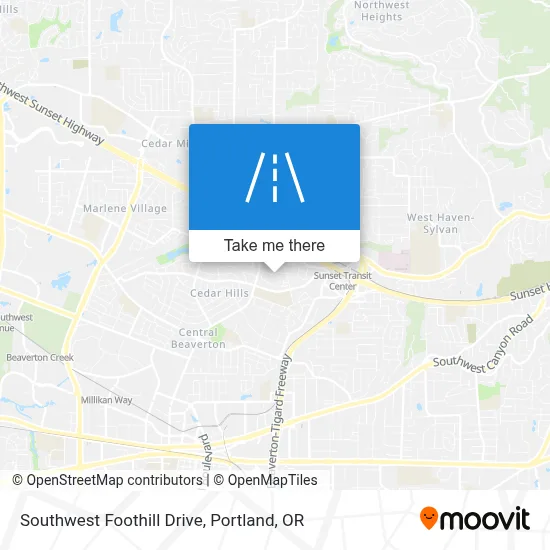 Southwest Foothill Drive map