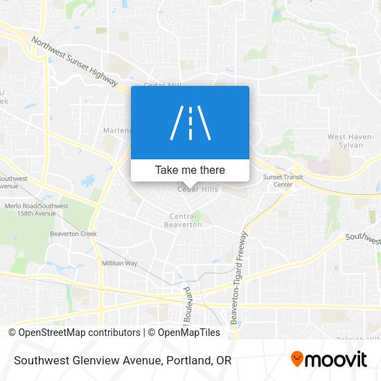 Southwest Glenview Avenue map