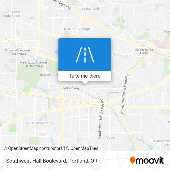 Southwest Hall Boulevard map