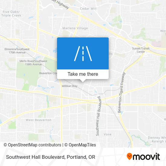 Southwest Hall Boulevard map