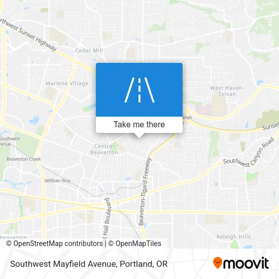 Southwest Mayfield Avenue map
