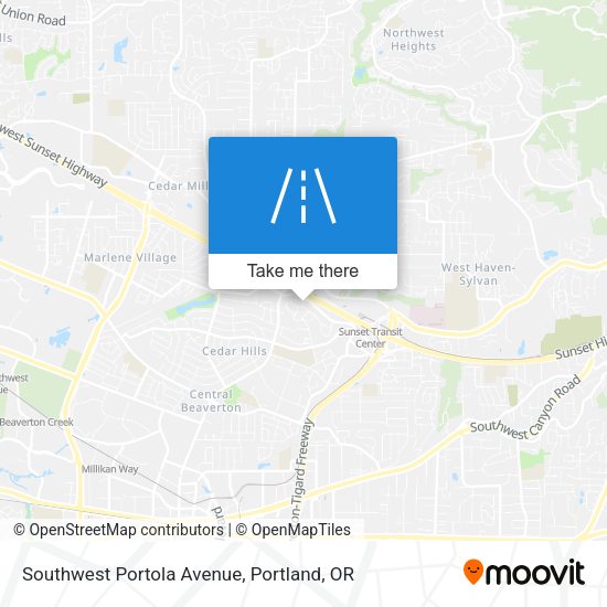 Southwest Portola Avenue map