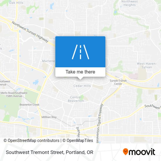 Southwest Tremont Street map
