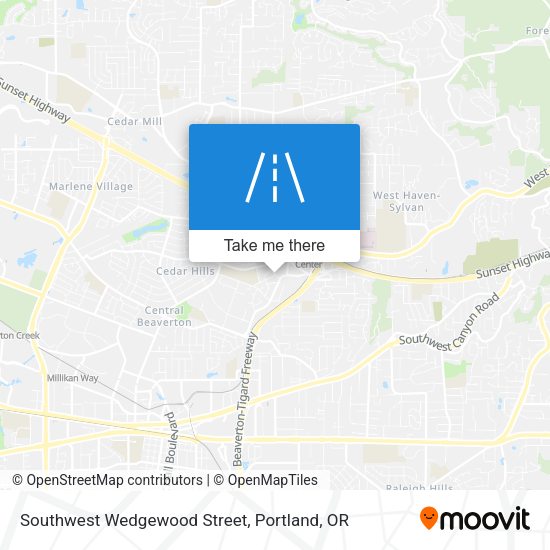 Southwest Wedgewood Street map