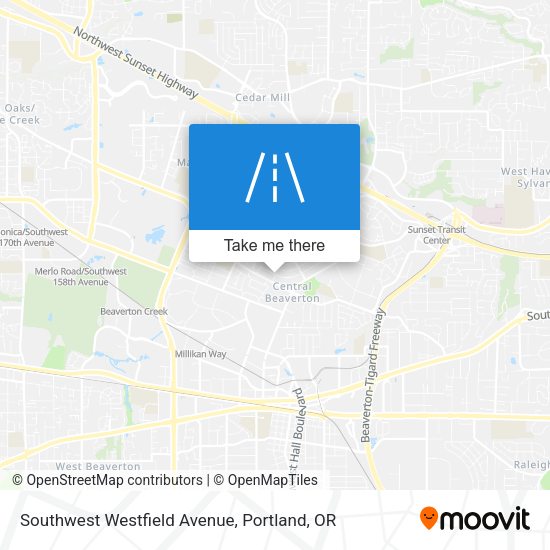 Southwest Westfield Avenue map