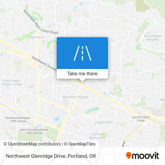Northwest Glenridge Drive map
