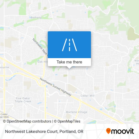 Northwest Lakeshore Court map