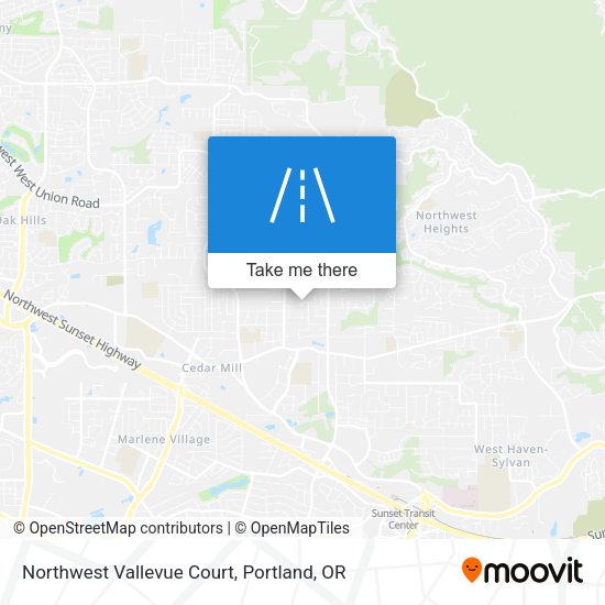 Mapa de Northwest Vallevue Court