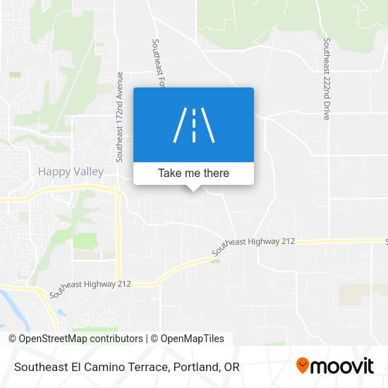 Southeast El Camino Terrace map