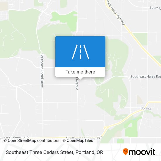 Mapa de Southeast Three Cedars Street