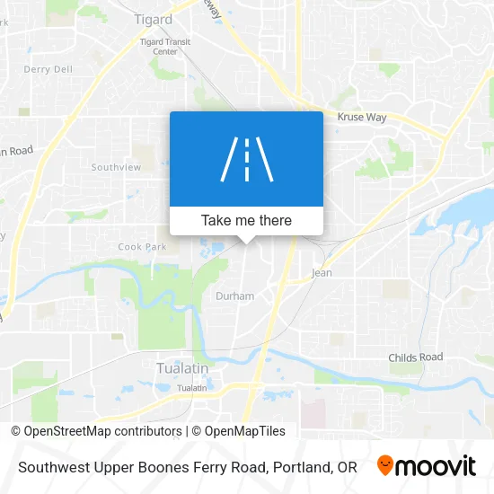 Southwest Upper Boones Ferry Road map