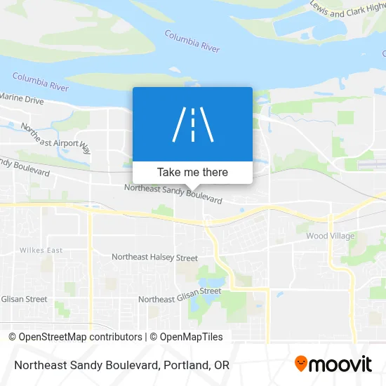 Northeast Sandy Boulevard map