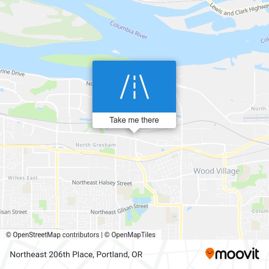 Northeast 206th Place map