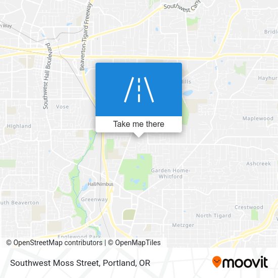 Southwest Moss Street map