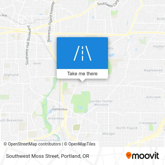 Southwest Moss Street map