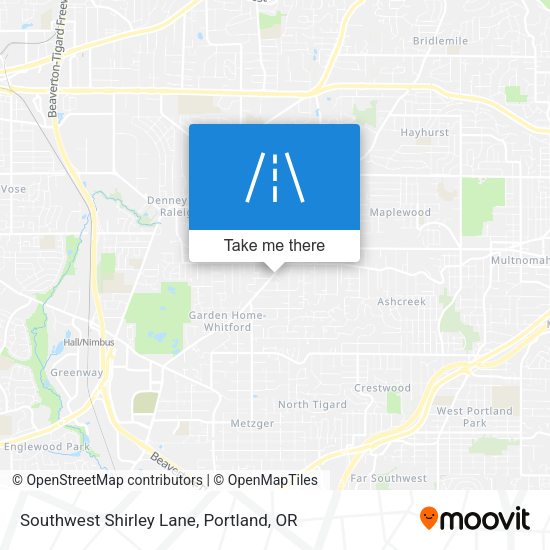 Southwest Shirley Lane map