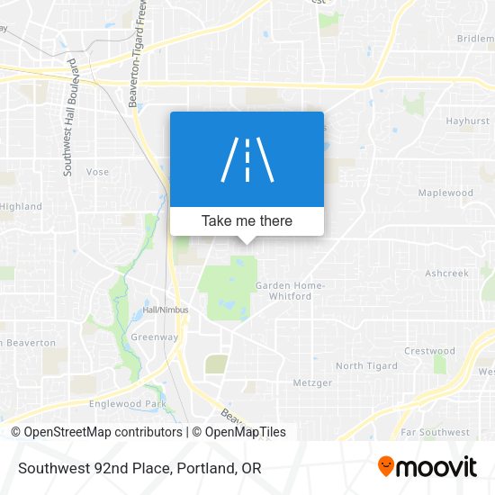 Southwest 92nd Place map