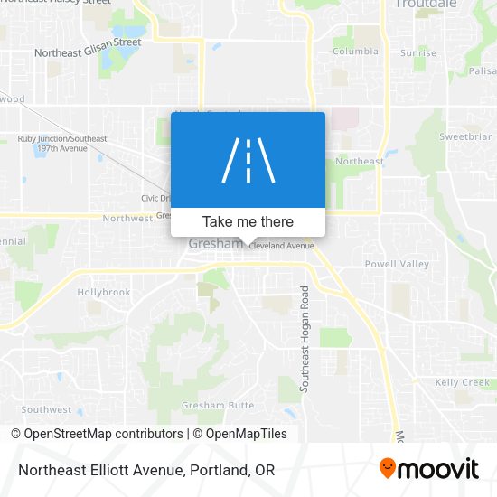 Northeast Elliott Avenue map