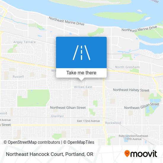 Northeast Hancock Court map