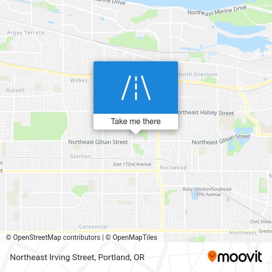 Northeast Irving Street map