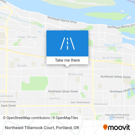 Mapa de Northeast Tillamook Court