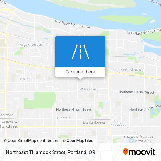 Mapa de Northeast Tillamook Street