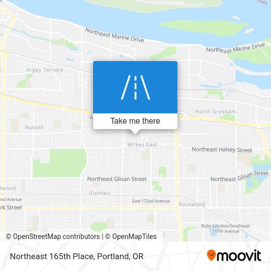 Northeast 165th Place map