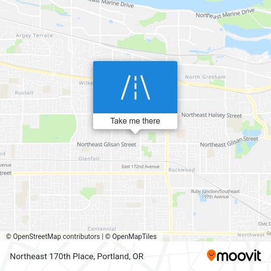 Northeast 170th Place map