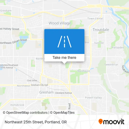 Northeast 25th Street map
