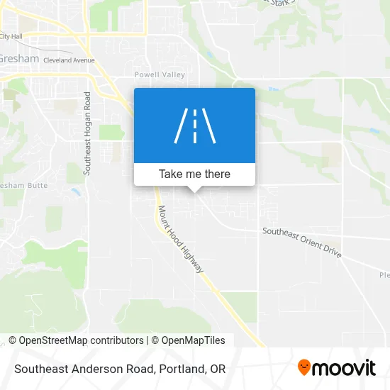 Southeast Anderson Road map
