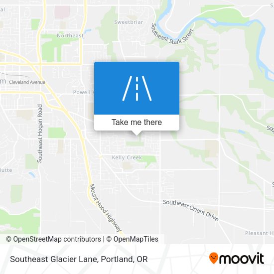Southeast Glacier Lane map