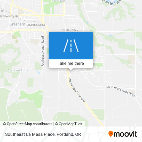 Southeast La Mesa Place map