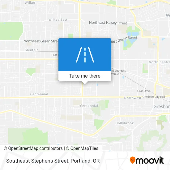 Southeast Stephens Street map