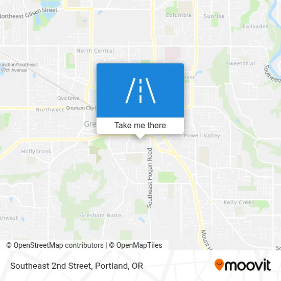 Southeast 2nd Street map