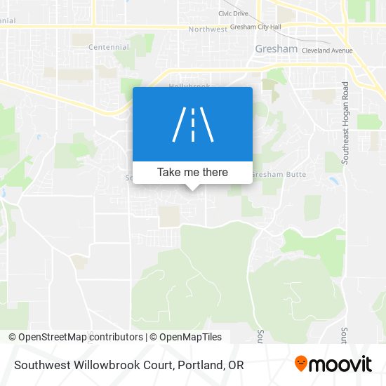 Southwest Willowbrook Court map