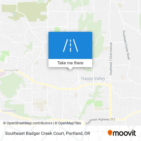 Southeast Badger Creek Court map