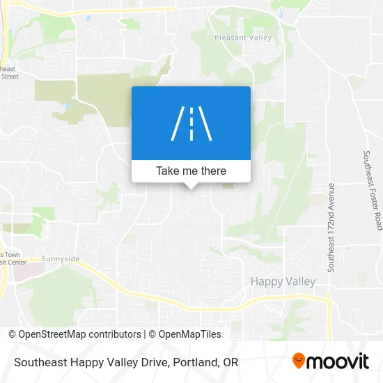 Southeast Happy Valley Drive map