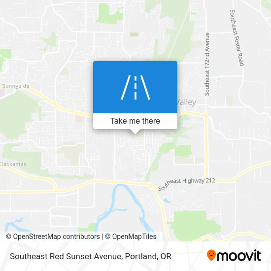 Southeast Red Sunset Avenue map