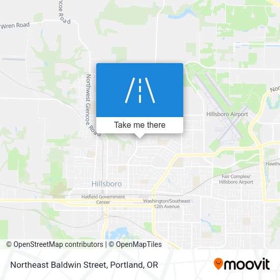 Northeast Baldwin Street map