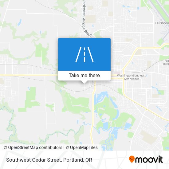 Southwest Cedar Street map