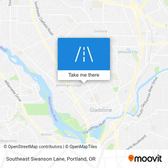 Southeast Swanson Lane map