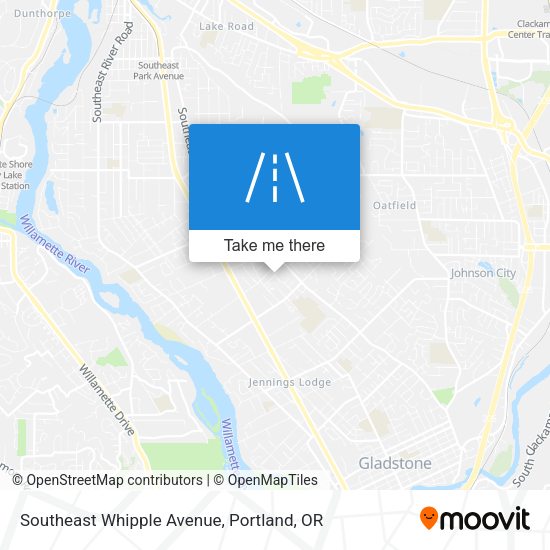 Southeast Whipple Avenue map