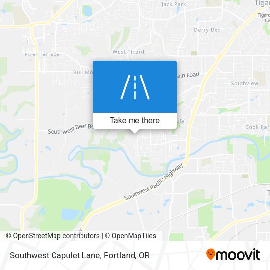 Southwest Capulet Lane map