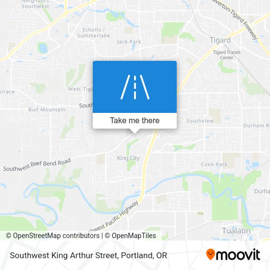 Southwest King Arthur Street map